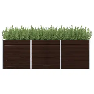 Berkfield Garden Raised Bed Brown 240x80x77 cm Galvanised Steel