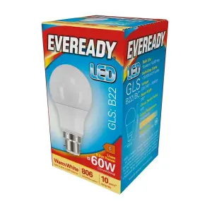 Eveready 8.8w BC 3000k Frosted GLS LED Light Bulb - Warm White