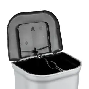 Keeeper Pedal Bin with 2 Waste Compartments 11 Litre - Silver