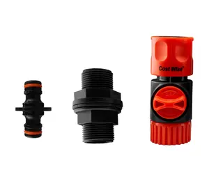 Water butt/rain barrel/strorage tank outlet valve+adaptor/connector.Easy turn flow control,universal male hose connection