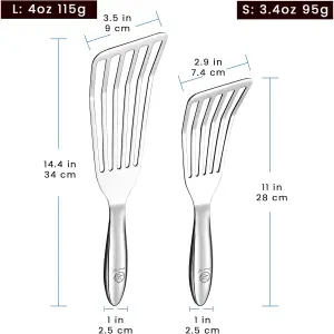 Gourmet Easy Set of 2 Stainless Steel Spatula - Silver