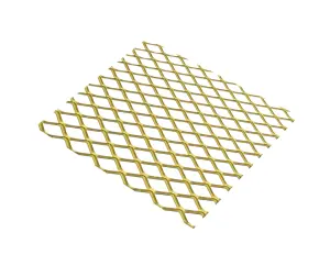 Gold effect Anodised Aluminium Perforated Sheet, (H)500mm (W)250mm (T)0.8mm 10g