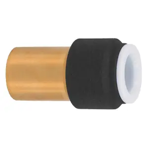 SPARES2GO Radiator Valve 15mm x 10mm Black Pushfit Reducing Straight Speed Fit Compression Stem Valves (Pack of 2)