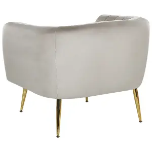 Beliani Modern Armchair LACONIA Velvet Taupe