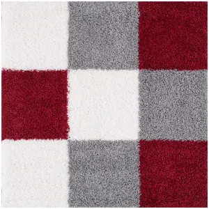 Myshaggy Collection Rugs Geometric Design  381 Red