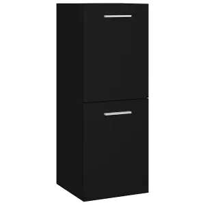 Berkfield Bathroom Furniture Set Black Engineered Wood