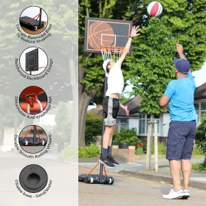 Basketball Hoop & Stand - BB-05 by Bee-Ball - Adjustable Children's Stand with Reinforced Backboard: 1.6-2.1 Meters