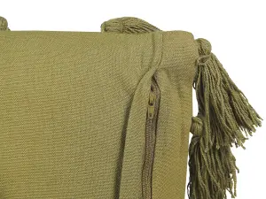 Throw Cushion LYNCHIS Cotton 45 x 45 cm Solid Olive Green