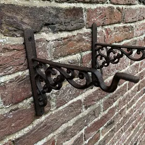 Cast Iron Decorative Hanging Basket Bracket 20cm (Set of 2)