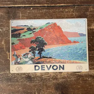 Vintage Metal Sign - Great Western Railway, Devon