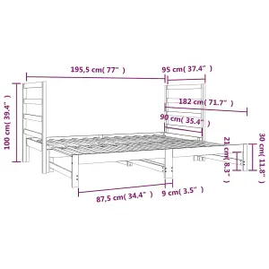 Berkfield Pull-out Day Bed 2x(90x190) cm Solid Wood Pine