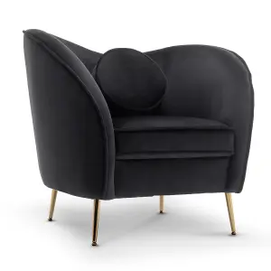 Velvet Black Sofia Accent Chair