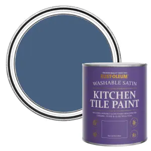 Rust-Oleum Ink Blue Satin Kitchen Tile Paint 750ml