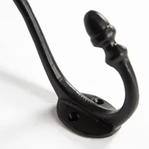 Hammer & Tongs - Antique Deco Hat & Coat Hook - W30mm x H135mm - Black