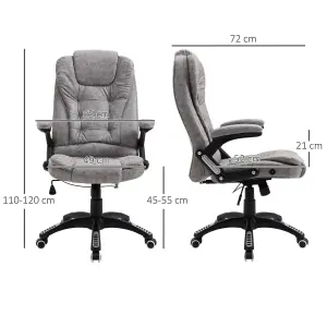 Vinsetto High Back Home Office Chair Swivel Microfibre Fabric Desk Chair, Grey