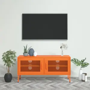 vidaXL TV Cabinet Orange 105x35x50 cm Steel