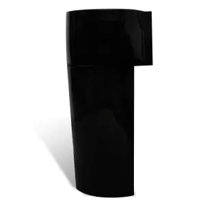 vidaXL Ceramic Stand Bathroom Sink Basin Faucet/Overflow Hole Black Round