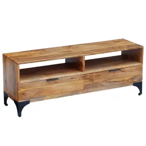 Berkfield TV Stand Mango Wood 120x35x45 cm