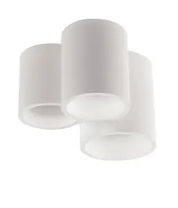 Luminosa Banjie Paintable Plaster Ceiling Lamp White, GU10