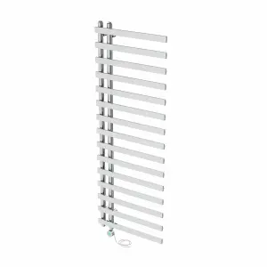 Rinse Bathrooms Minimalist Electric Thermostatic Bathroom Heated Towel Rail Radiator 1600x600mm 800W Chrome