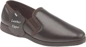 Sleepers Mens Hadley Dark Brown Leather Slippers MS414BX