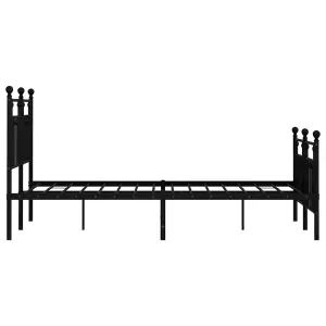 Berkfield Metal Bed Frame with Headboard and Footboard Black 120x190 cm