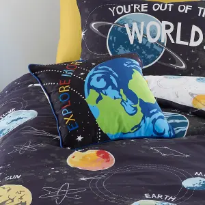 Outer Space Velvet Filled Cushion