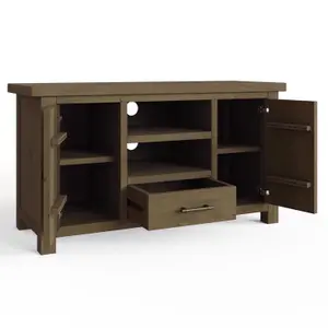 FWStyle 2 Door 1 Drawer Solid Pine TV Unit