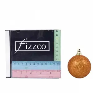 Xmas Glitter Ball Ornament Bauble (Set of 18) Orange