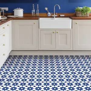 Floorpops Zellige Blue Peel and Stick Floor Tiles FP3572