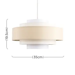 ValueLights Hampshire Cream Ceiling Pendant Shade and B22 GLS LED 10W Warm White 3000K Bulb