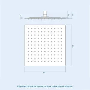 Nes Home Square Concealed Thermostatic Mixer Valve Hand Held 300mm Shower Head Set