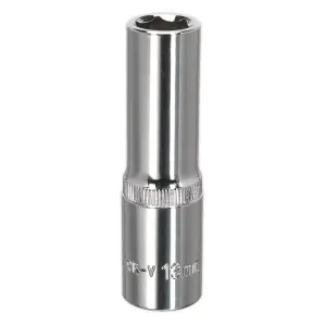 Sealey 13mm 1/2" Square WallDrive Deep Socket Fully Polished Finish Tool SP1213D