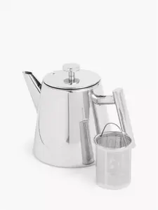 John Lewis Double Wall Teapot With Infuser, 1.2L, Stainless Steel