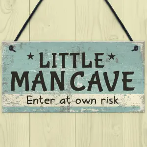 Red Ocean Man Cave Sign Hanging Door Bedroom Wall Plaque Shed Room Son Dad Birthday Gift