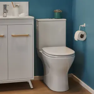 GoodHome Valois White Close-coupled Toilet set with Soft close seat & Exposed cistern