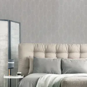 Superfresco Eternity Geometric Grey Wallpaper