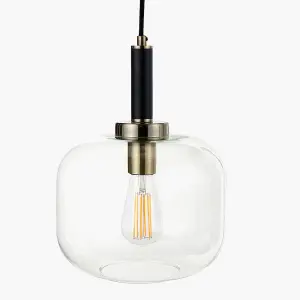 Minimalist Industrial Glass Pendant Light