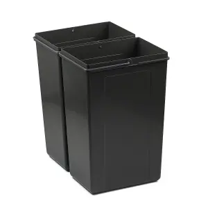 400mm Dark Grey Base Mounted Cabinet Bin 2 x 28L