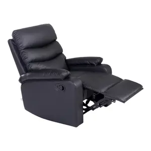 Ashby Leather Recliner Armchair Sofa Home Lounge Chair Reclining Black