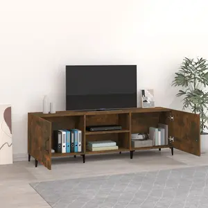 Berkfield TV Cabinet Smoked Oak 150x30x50 cm Engineered Wood