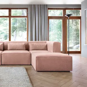 Doris Modular Corner Sofa in Pink Cord Chenille