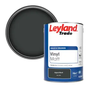 Leyland Trade Vinyl Matt Walls & Ceilings Emulsion Paint Signal Black (RAL 9004) 5L