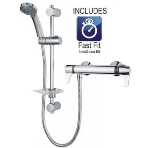 Triton UNEXTHBMINC Lever Handle Unichrome EXE Bar Mixer Shower + Fast Fit Kit