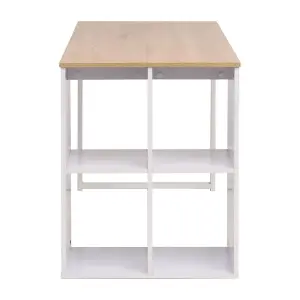 Berkfield Writing Desk 120x60x75 cm Oak and White