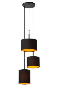 Lucide MAYA - Pendant light - 46 cm - 3xE27 - Black