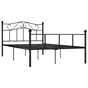 Berkfield Bed Frame Black Metal 140x200 cm