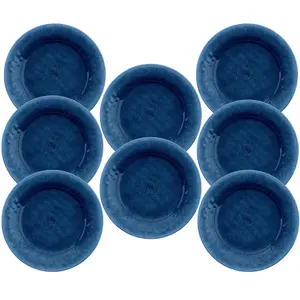 Purely Home Potters Reactive Glaze Indigo Melamine Dinner Plates - Set of 8