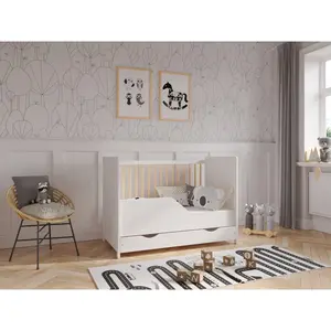 Tilly-Mae Cot Bed with Mattress White/Pine