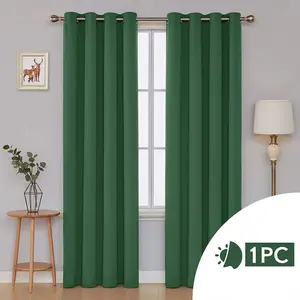 Polyester Blackout Grommet / Eyelet Door Curtain Panel Dark Forest / 132 W x 242 D cm